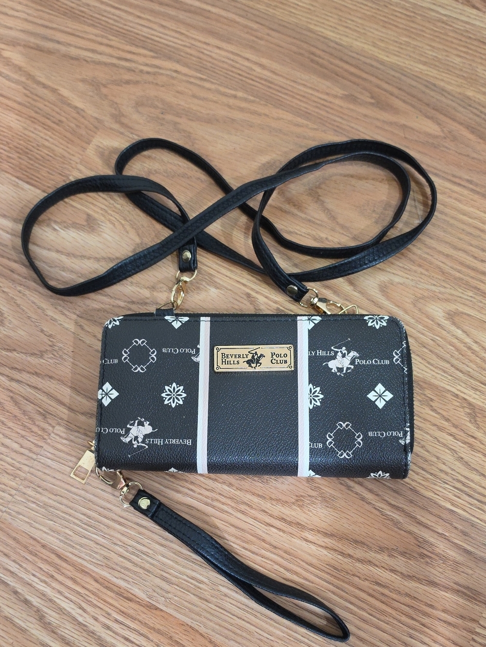 Beverly Hills Polo Club Multi-Pattern Zip-Around Crossbody Wallet Wristlet